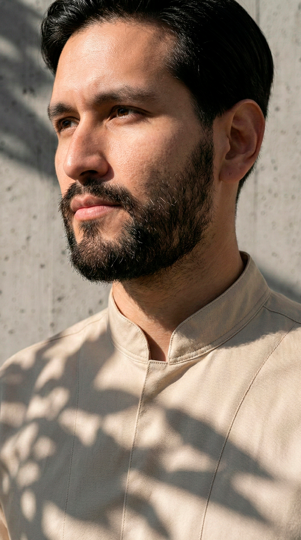 Camisa Chef Gabardina Manga 3/4 Beige | Concrete Kitchen