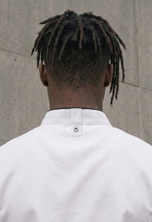 Chaqueta Chef Manga 3/4 en Gabardina Blanca - Hombre 200