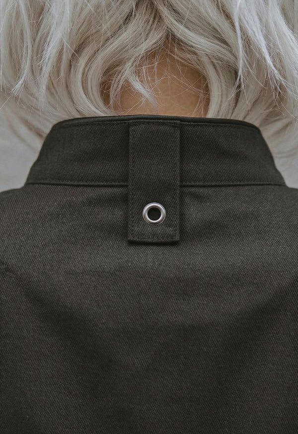 Chaqueta Chef Manga 3/4 en Gabardina Negra - Dama 200