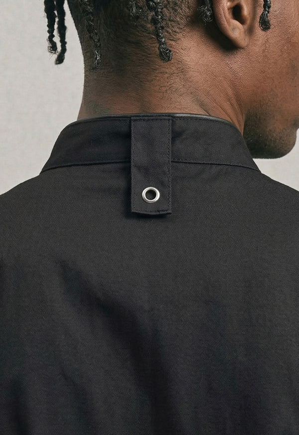 Chaqueta Chef Manga 3/4 en Gabardina Negra - Hombre 200