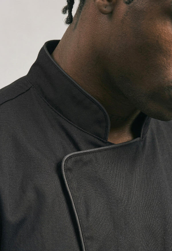 Chaqueta Chef Manga 3/4 en Gabardina Negra - Hombre 200