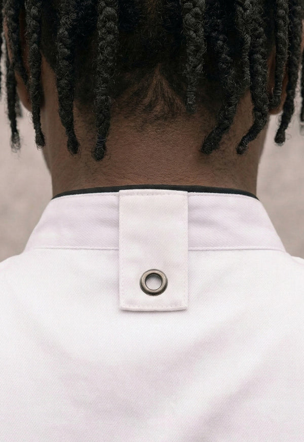 Chaqueta Chef Manga Corta en Gabardina Blanco - Hombre 203