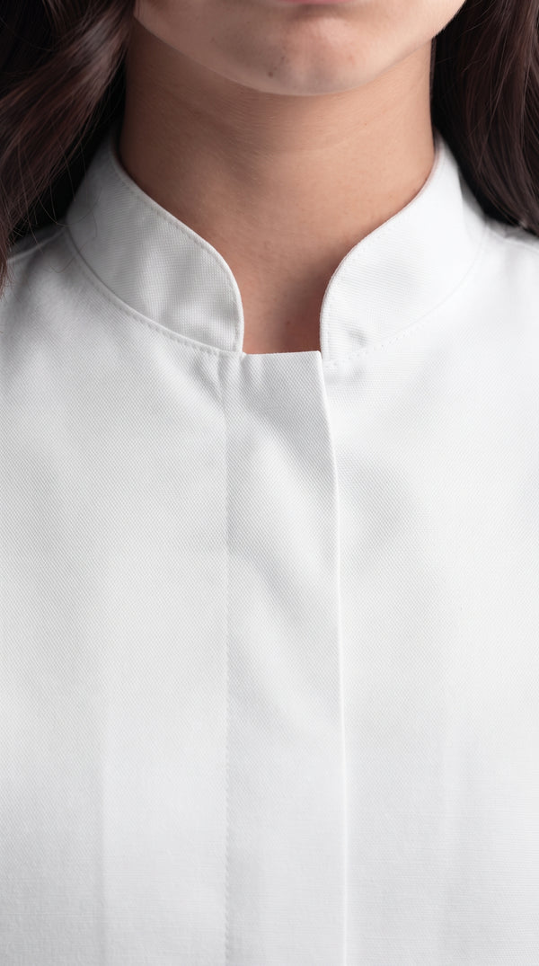 Camisa Chef Gabardina Manga 3/4 Blanca | Monochrom