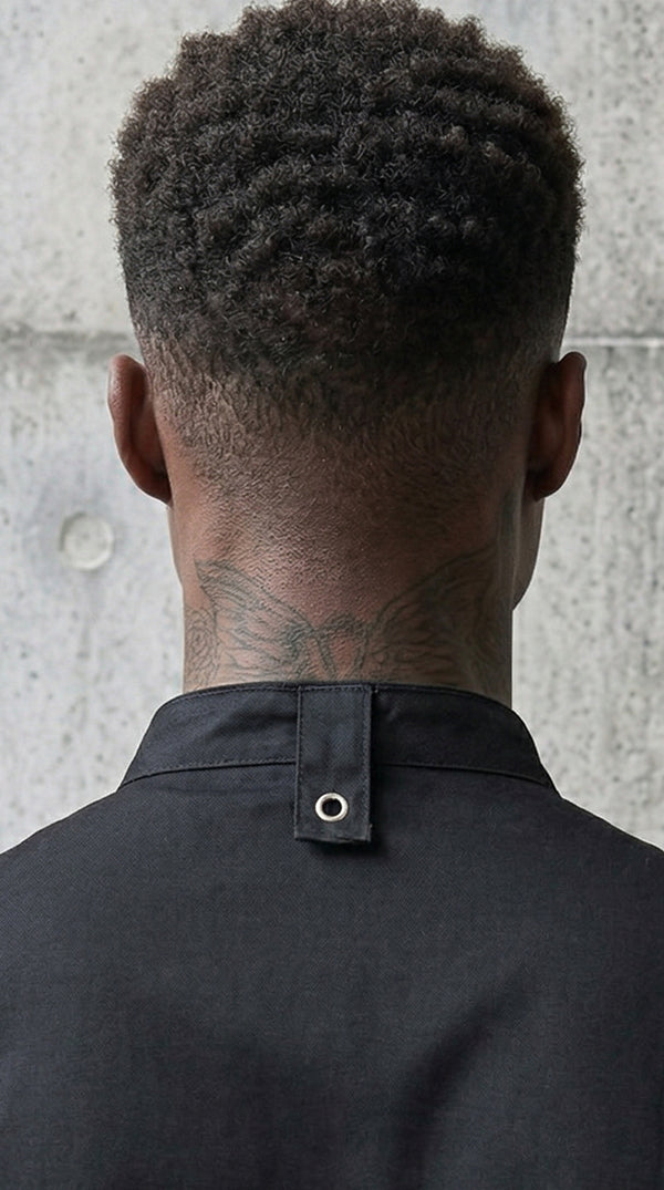 Chaqueta Chef Gabardina Manga Corta Negra Hombre
