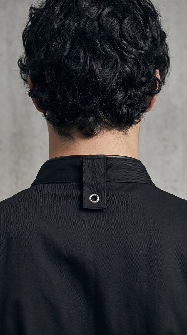 Chaqueta Chef Gabardina Manga 3/4 Negra Hombre | Concrete Kitchen