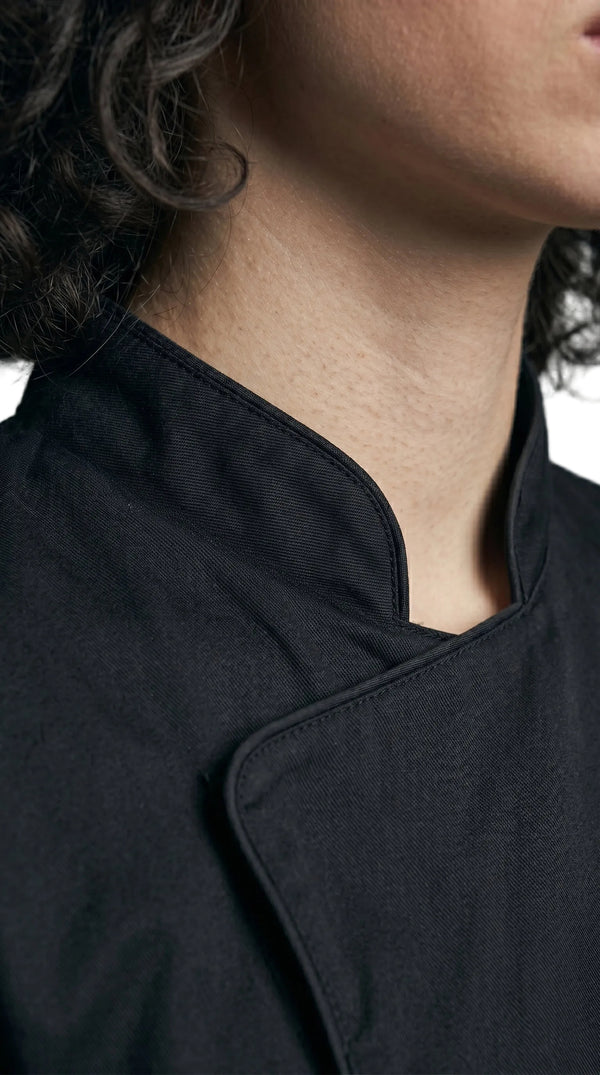 Chaqueta Chef Gabardina Manga 3/4 Negra Mujer | Monochrom
