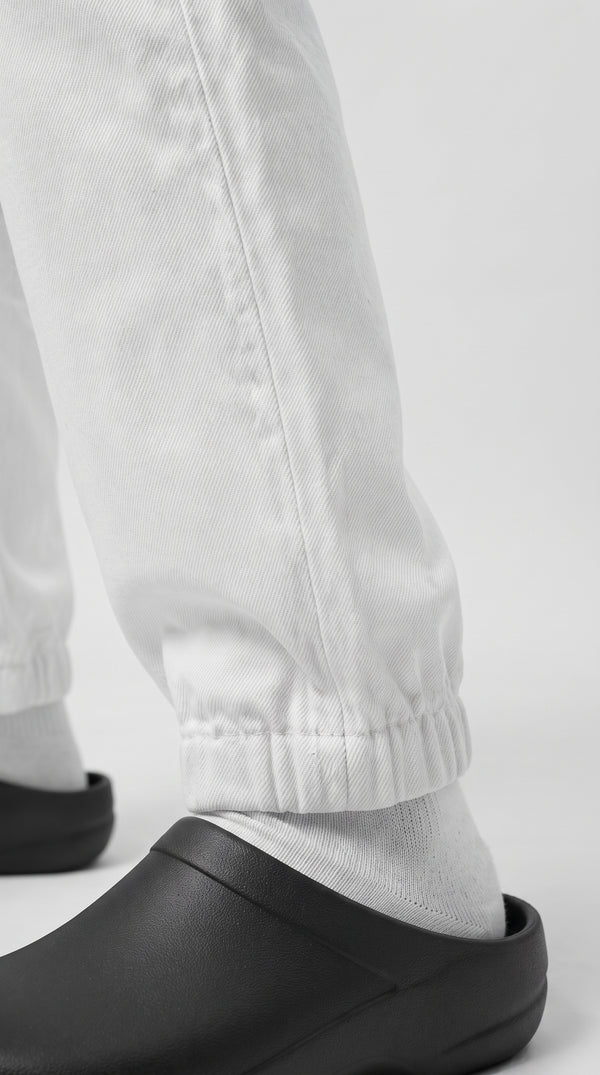 Pantalón Cargo Dril Jogger Unisex Blanco | Monochrom