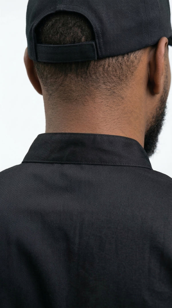 Camisa Chef Gabardina Manga 3/4 Negra
