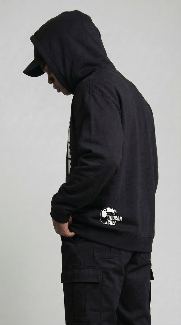 Hoodie Estampado Negro