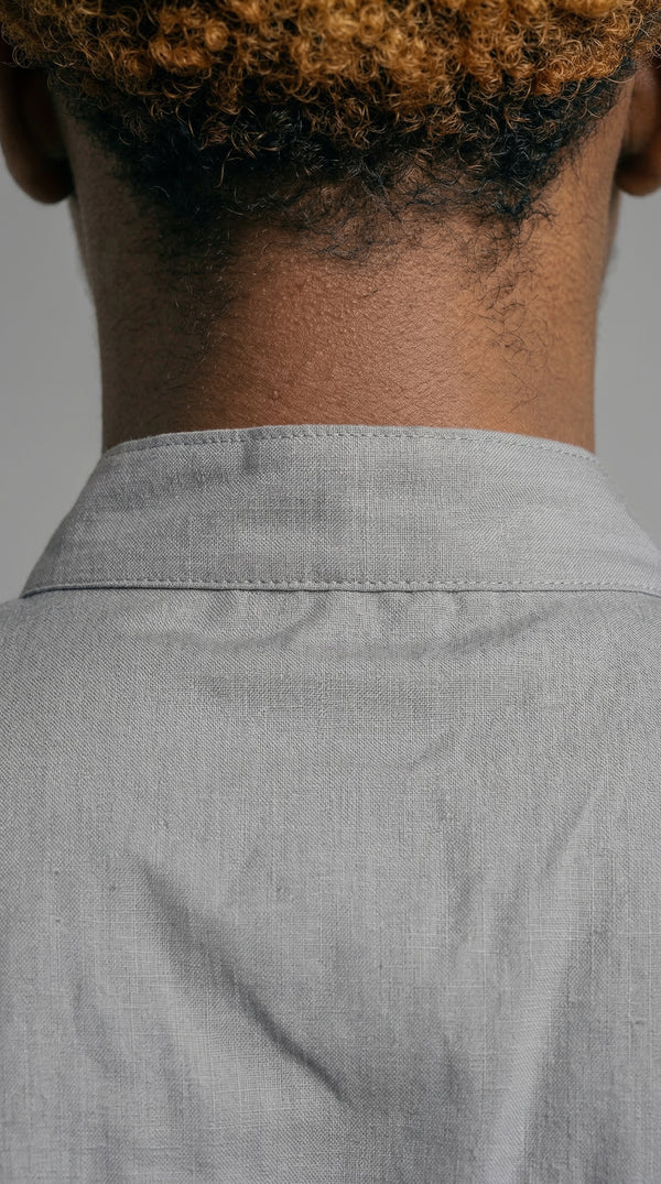 Camisa Chef Gabardina Manga Corta Gris Claro | Monochrom