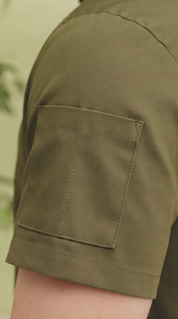 Camisa Chef Gabardina Manga Corta Verde Oliva | Jungle to Street (Copia)
