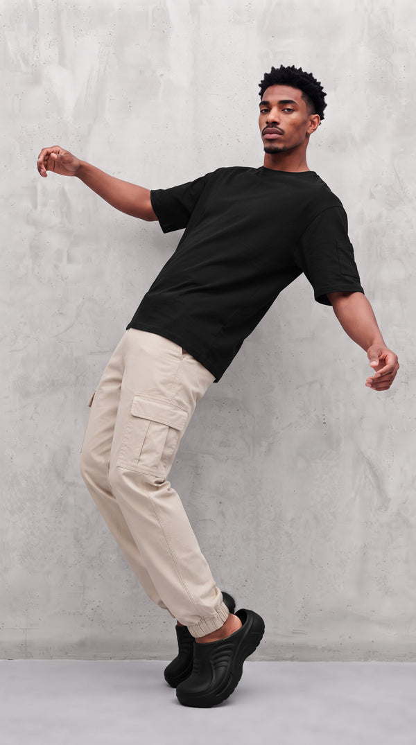 Pantalón Cargo Dril Jogger Unisex Beige | Concrete Kitchen