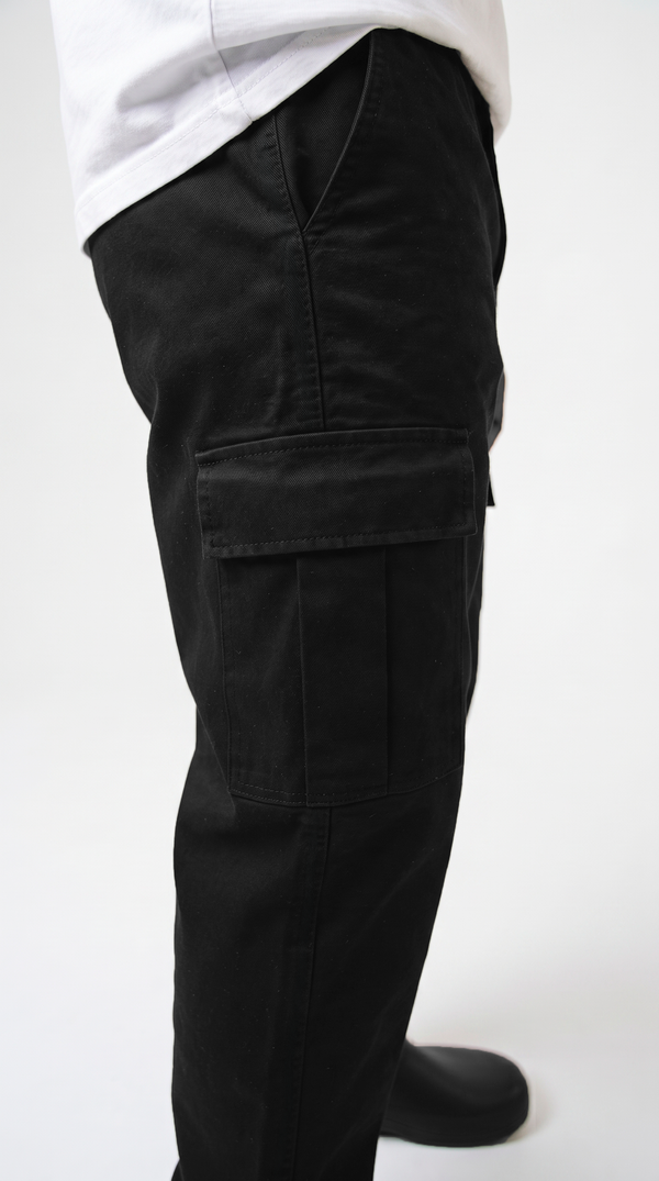 Pantalón Cargo Dril Jogger Unisex Negro