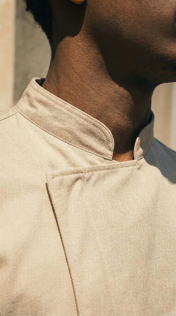 Chaqueta Chef Gabardina Unisex Manga 3/4 Beige