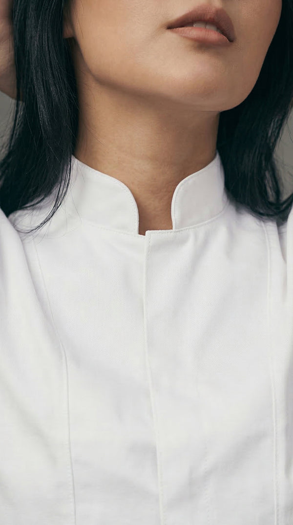 Camisa Chef Gabardina Manga Corta Blanca