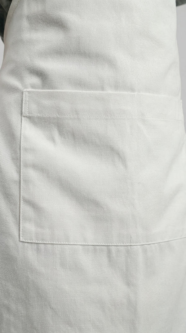 Delantal Peto en Dril Blanco | Monochrom