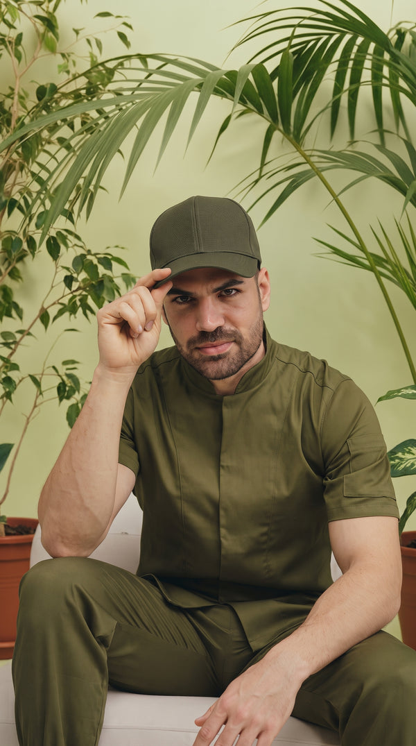 Camisa Chef Gabardina Manga Corta Verde Oliva | Jungle to Street (Copia)