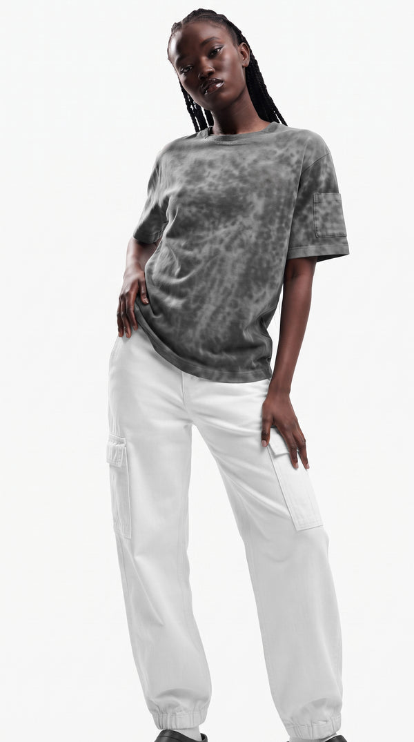 Pantalón Cargo Dril Jogger Unisex Blanco | Monochrom