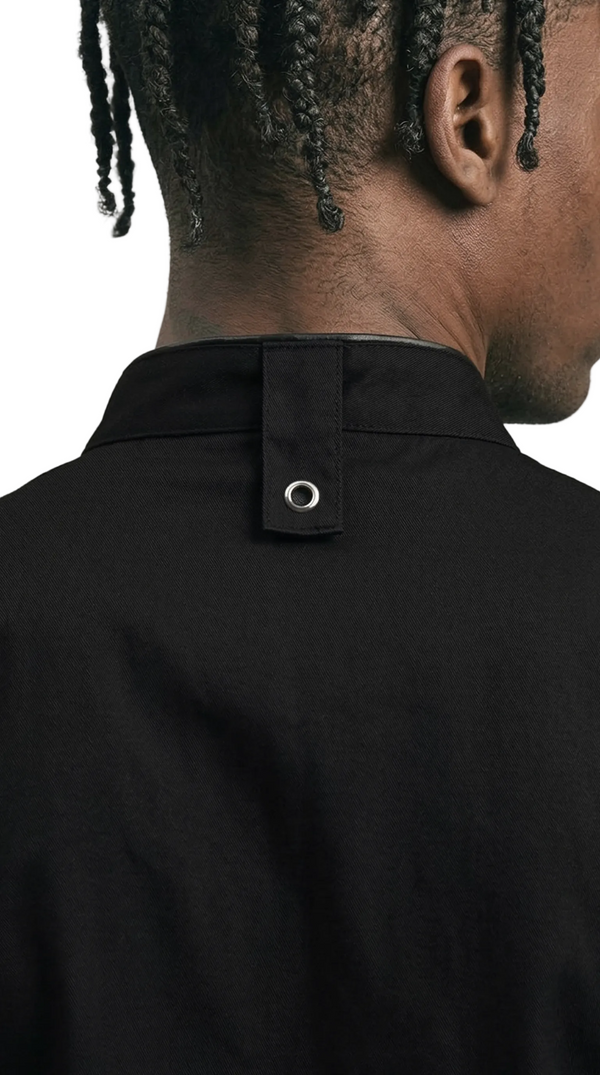 Chaqueta Chef Gabardina Manga 3/4 Negra Hombre | Monochrom