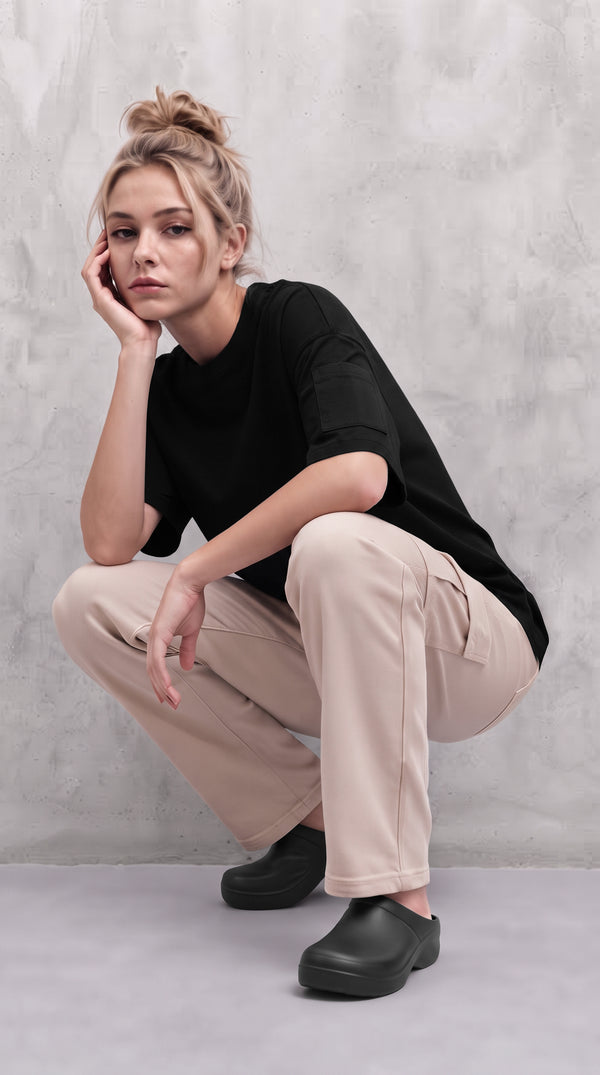 Pantalón Cargo Dril Bota Recta Unisex Beige | Concrete Kitchen