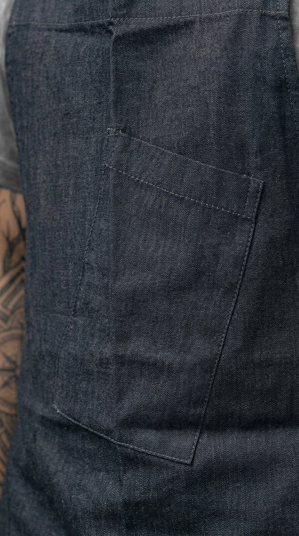 Delantal Peto en Jean/Gris Oscuro