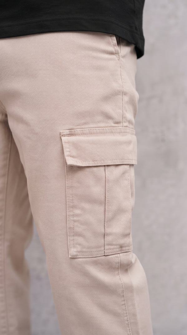 Pantalón Cargo Dril Jogger Unisex Beige | Concrete Kitchen