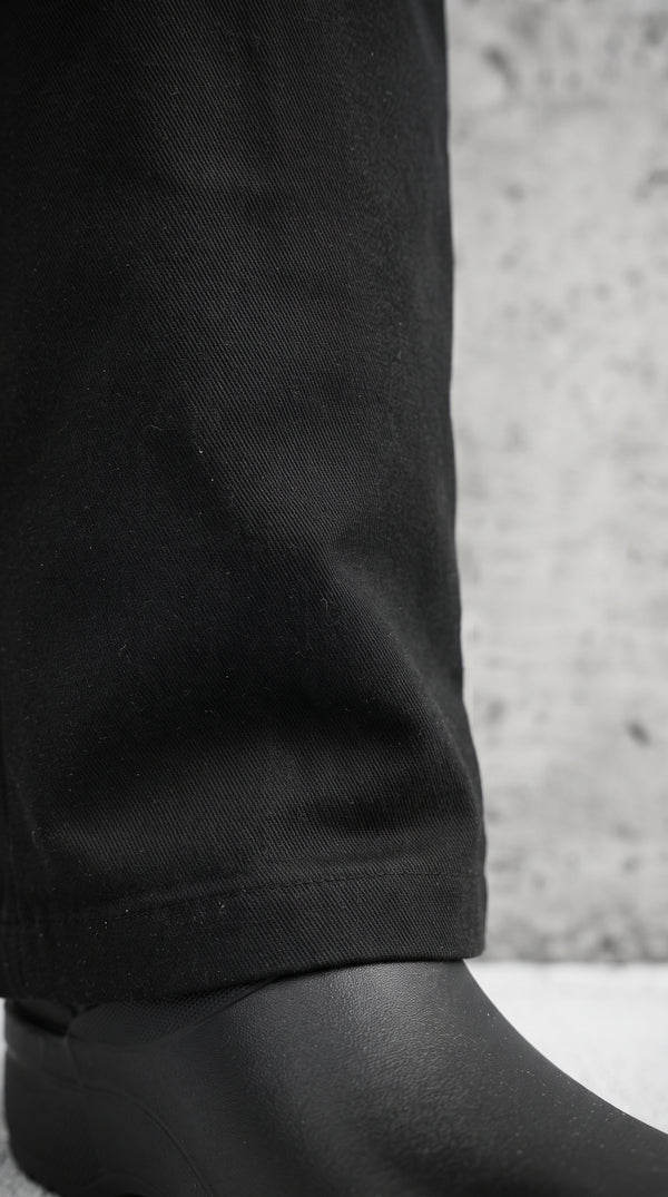 Pantalón Cargo Dril Bota Recta Unisex Negro | Concrete Kitchen