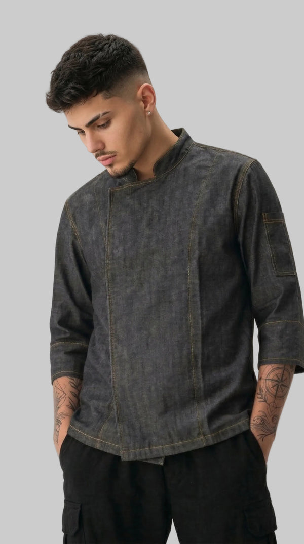 Chaqueta Chef Indigo/Turin (Jean) Manga 3/4