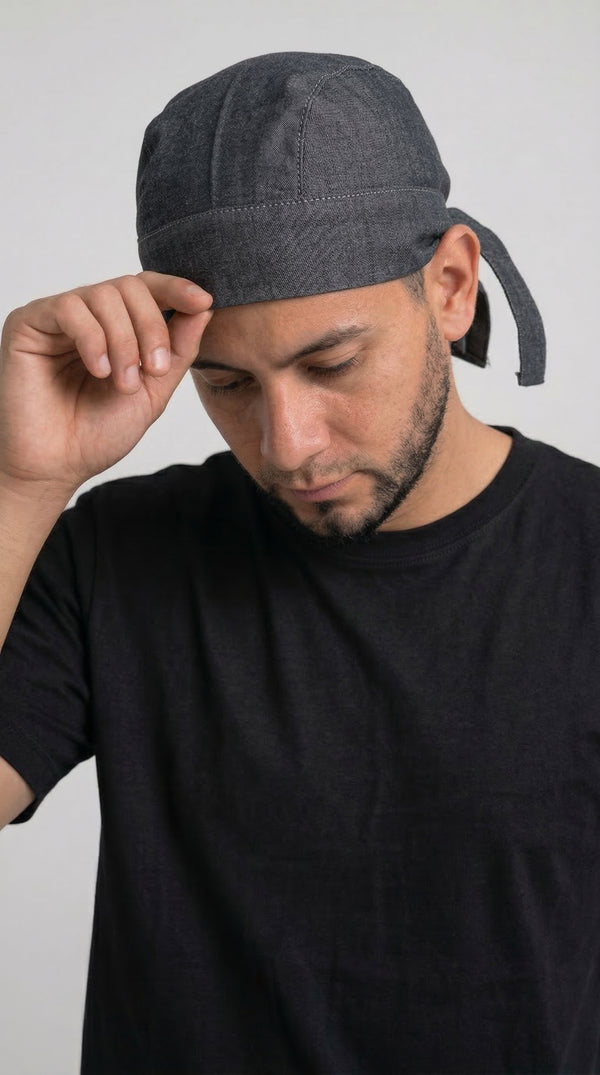 Cofia en Dril Jean/Gris Oscuro Unisex