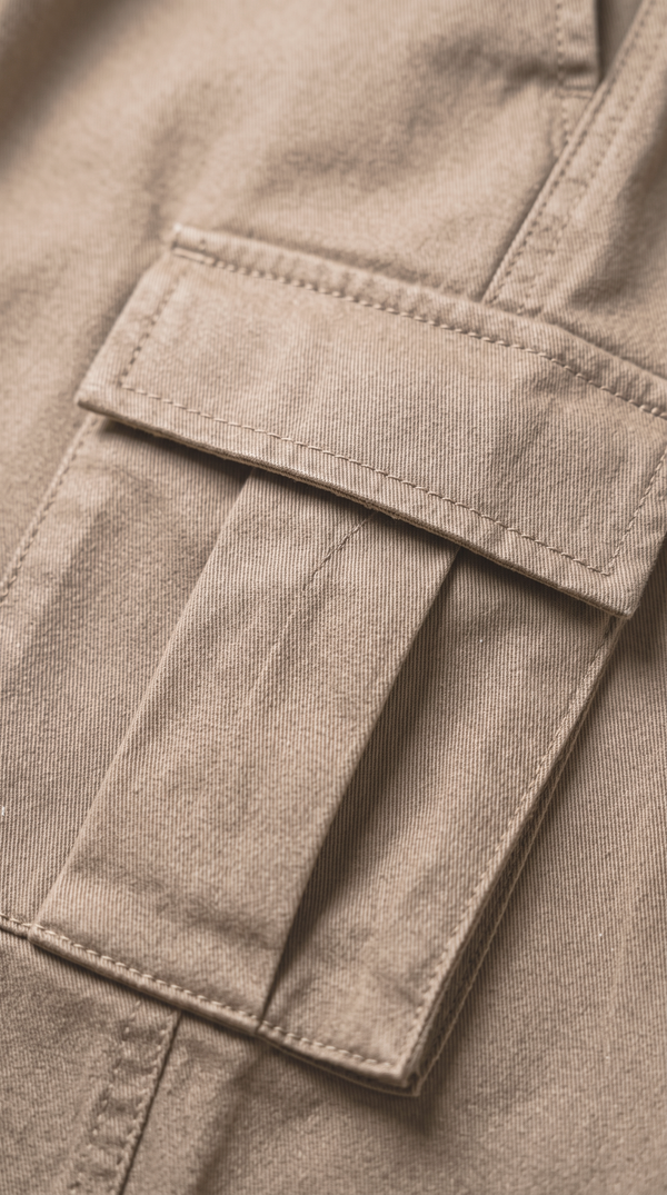 Pantalón Cargo Dril Bota Recta Unisex Beige | Concrete Kitchen