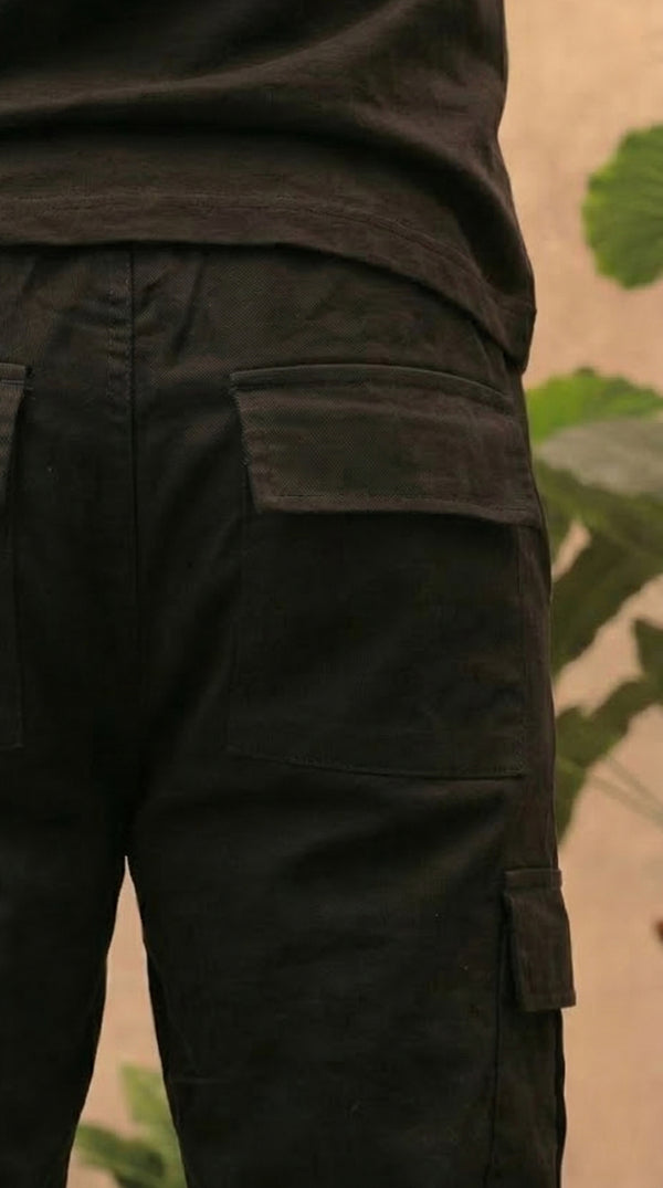 Pantalón Cargo Dril Jogger Unisex Negro | Jungle to Street