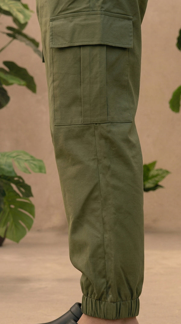 Pantalón Cargo Dril Jogger Unisex Verde Oliva | Jungle to Street