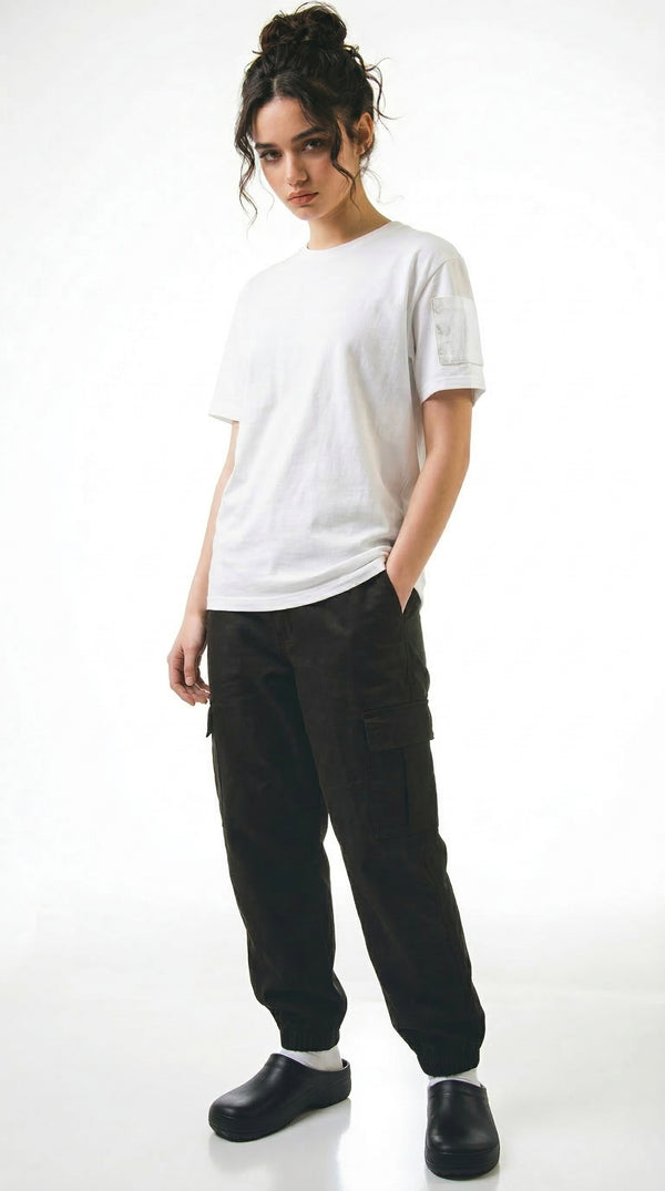 Pantalón Cargo Dril Jogger Unisex Negro