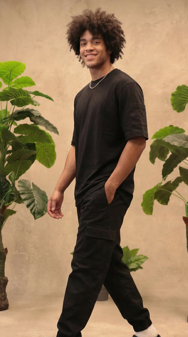 Pantalón Cargo Dril Jogger Unisex Negro | Jungle to Street