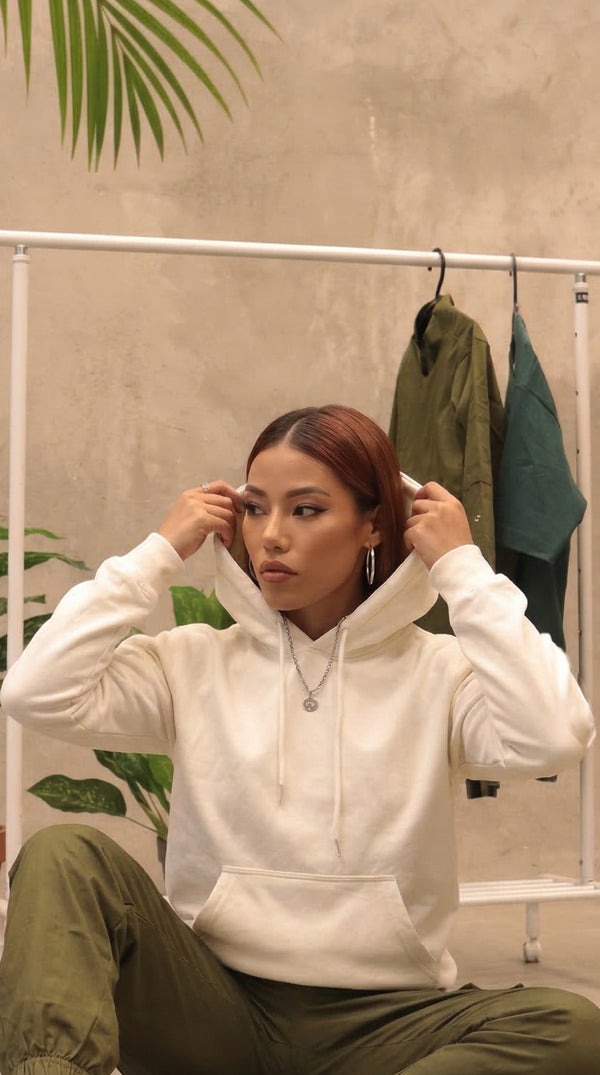 Hoodie Estampado Marfil
