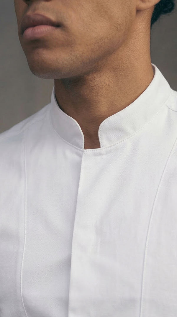Camisa Chef Gabardina Manga Corta Blanca