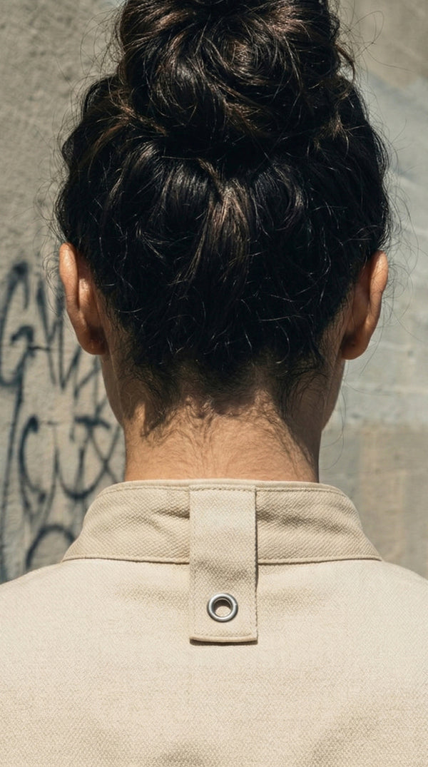 Chaqueta Chef Gabardina Unisex Manga 3/4 Beige