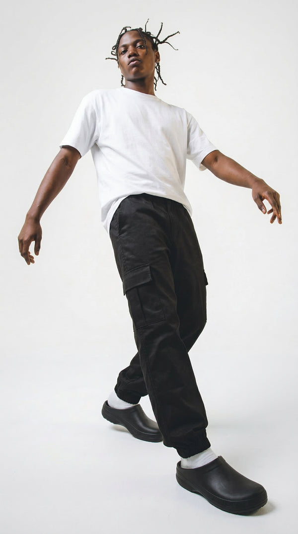 Pantalón Cargo Dril Jogger Unisex Negro