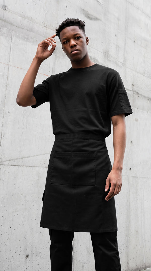 Delantal Media Cintura Dril Negro | Concrete Kitchen