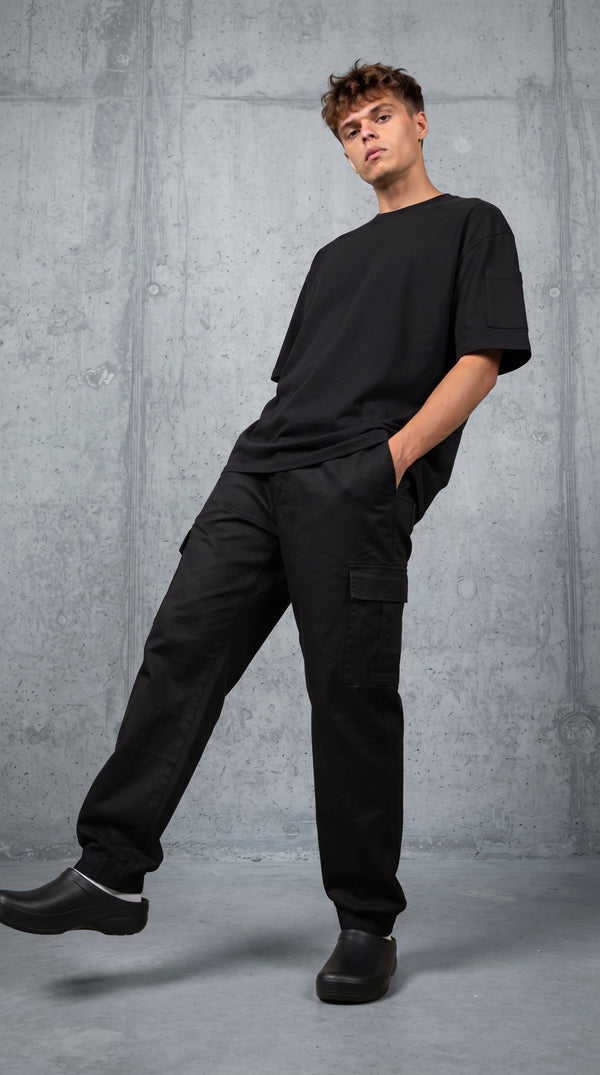 Pantalón Cargo Dril Jogger Unisex Negro | Concrete Kitchen