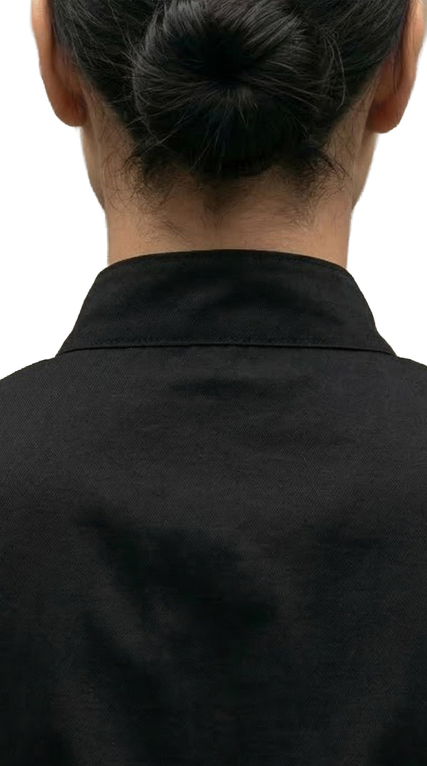 Camisa Chef Gabardina Manga Corta Negra | Monochrom