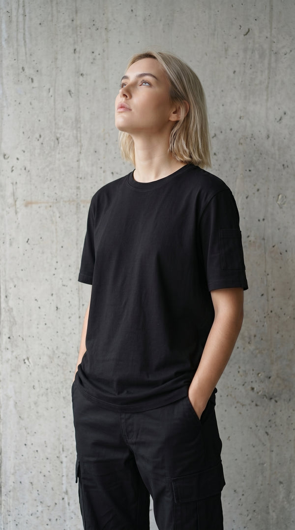 Camiseta T-Shirt Sin Estampado Negra | Concrete Kitchen