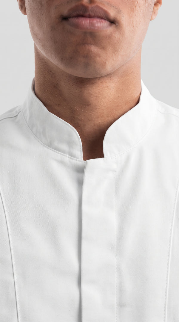 Camisa Chef Gabardina Manga 3/4 Blanca | Monochrom