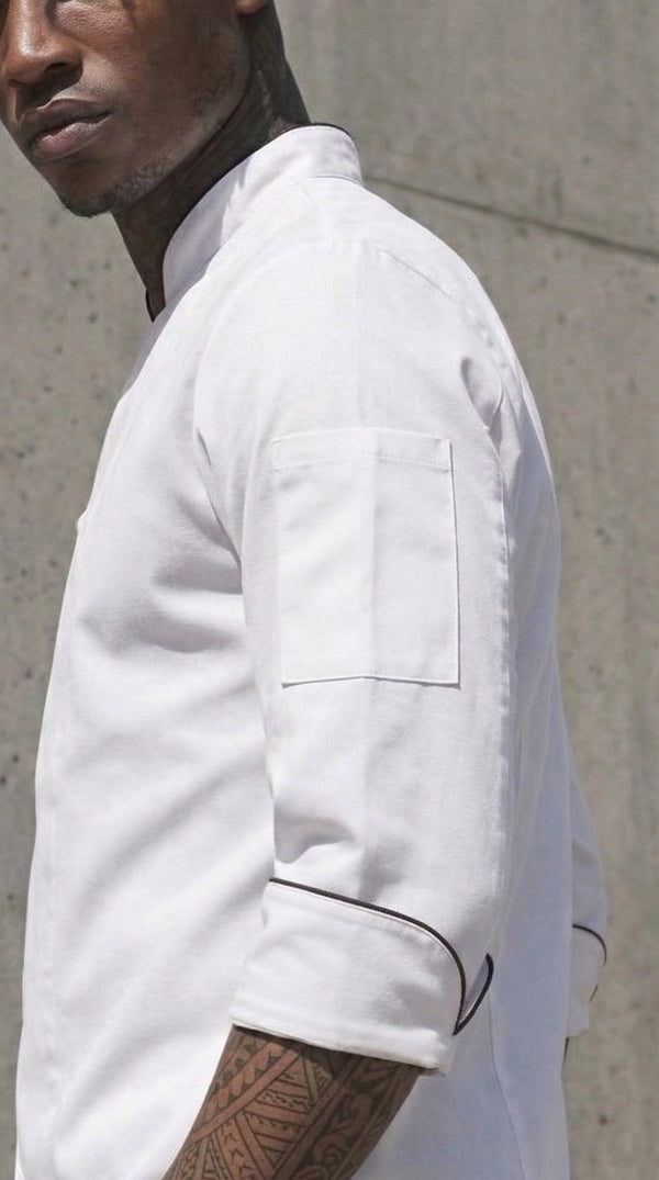 Chaqueta Chef Gabardina Manga 3/4 Blanca Hombre