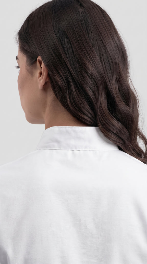 Camisa Chef Gabardina Manga 3/4 Blanca | Monochrom
