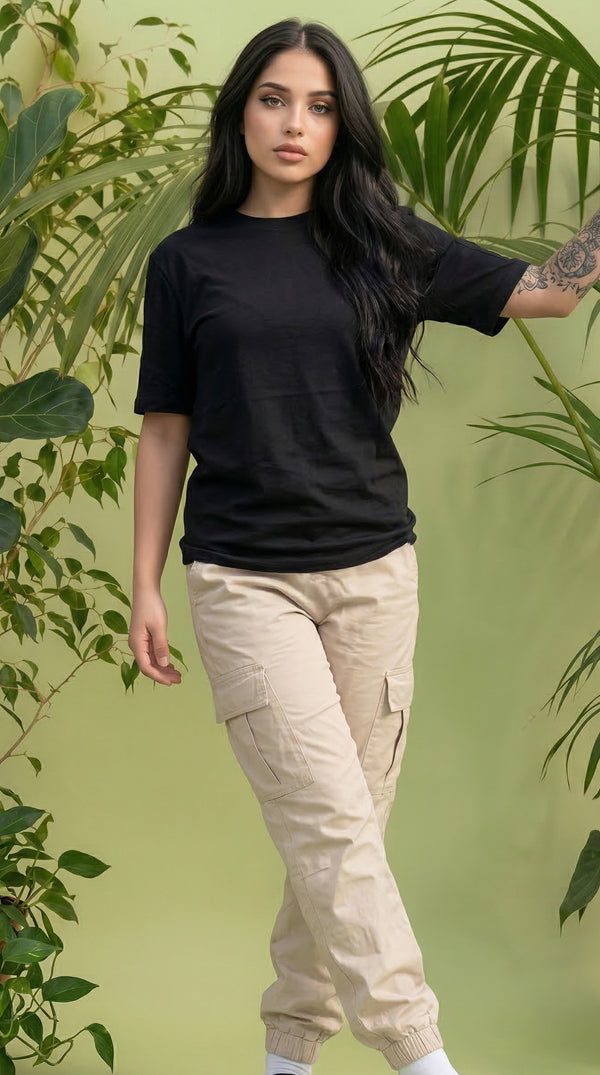Pantalón Cargo en Drill Bota Recta Beige - Unisex