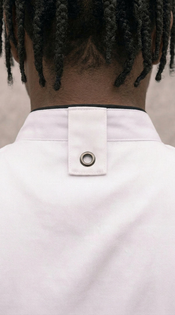 Chaqueta Chef Gabardina Manga Corta Blanca Hombre
