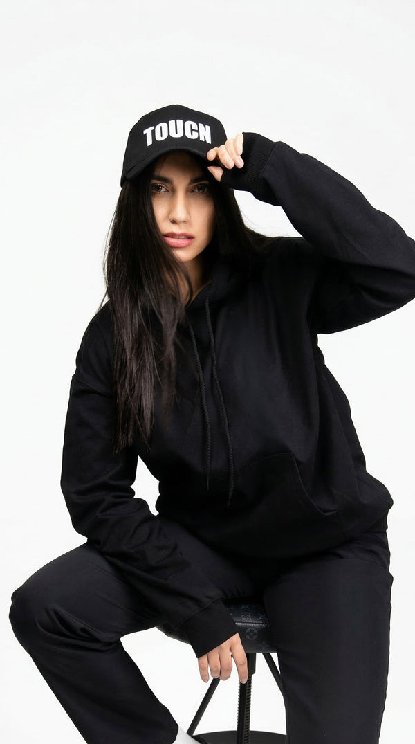 Hoodie Sin Estampado Negro | Monochrom