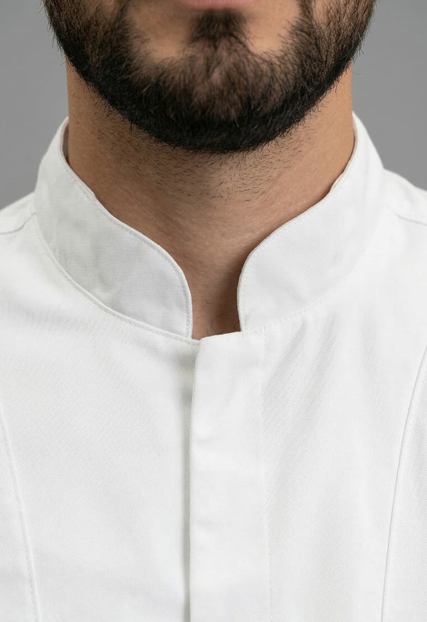 Camisa Chef Manga 3/4 en Gabardina Blanca - Unisex