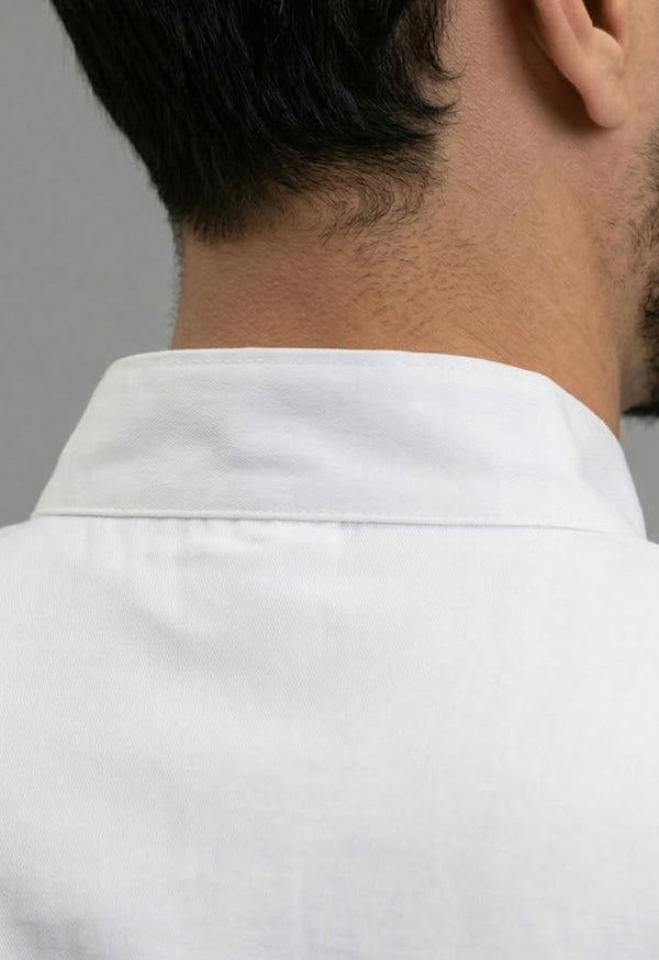 Camisa Chef Manga 3/4 en Gabardina Blanca - Unisex